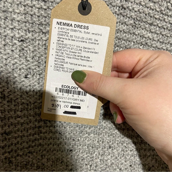 NWT prAna Gray Nemma Sweater Dress Size Medium‎ - Picture 7 of 7